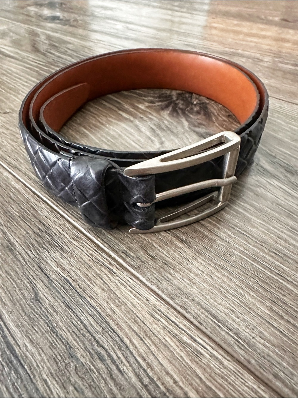 Johnston & Murphy Genuine Leather Woven Leather Men's Belt